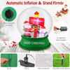 Lucktree 4.2 FT Christmas Inflatable Santa Snow Globe, Light Up Crystal Ball with Santa, Snowman & Road Sign