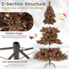 Lucktree 6 FT Pre-Lit Chocolate-Color Xmas Tree with 493 Pine Needles & PVC Tips