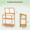 Lucktree Wood Cold Frame Greenhouse with Transparent Openable Roof & Slatted Shelf