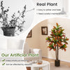 Lucktree 5 FT Tall Artificial Croton Palm Tree in Pot with Gradient Leaves