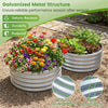 Lucktree Galvanized 2 x 2 x 1 FT Round Outdoor Planter Box with Open-Ended Base (1/2)