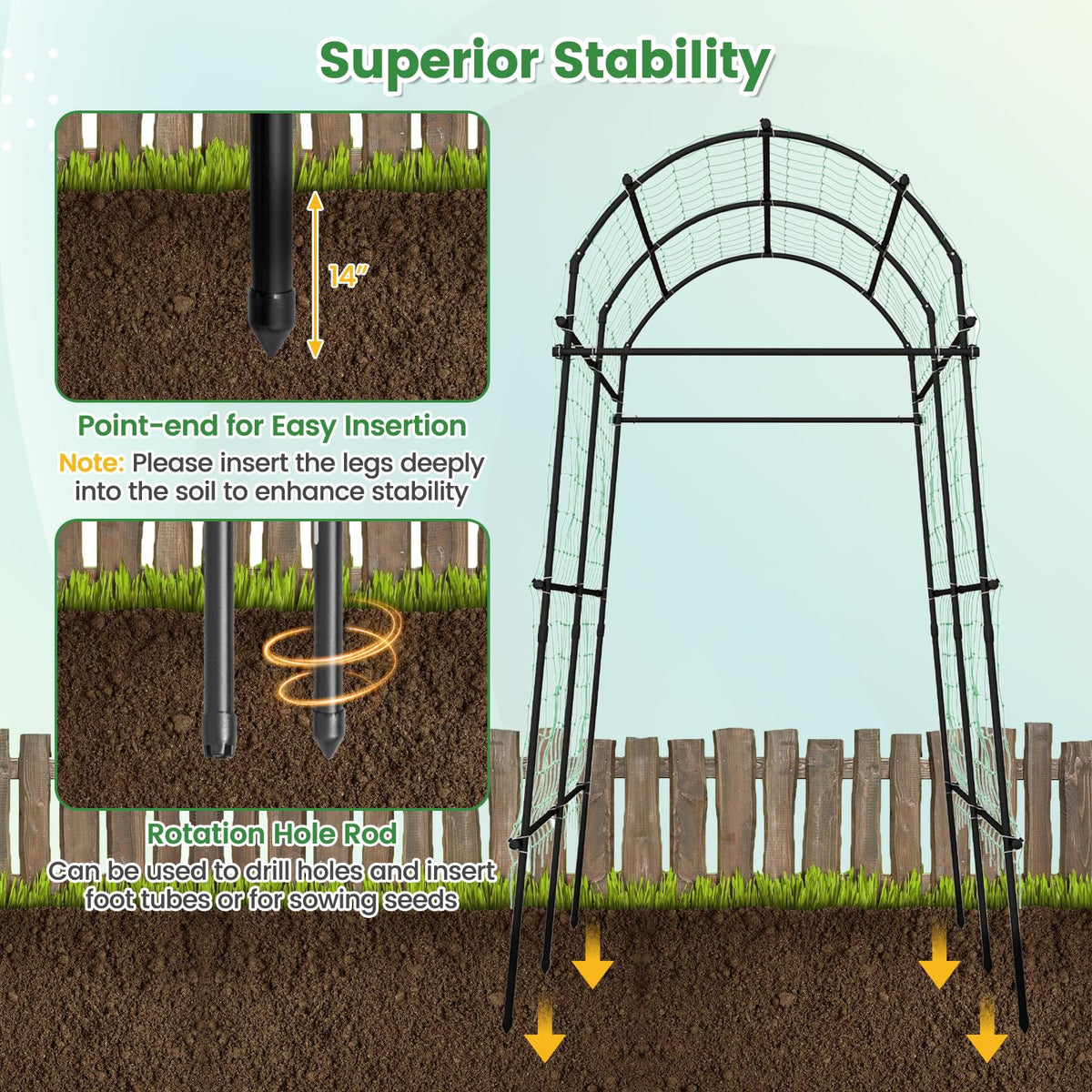 Garden Arch Trellis for Climbing Plants - Lucktree