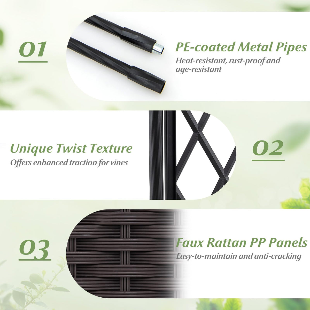 Lucktree Planter Boxes with Arch Trellis for Climbing Vines Vegetables Flowers