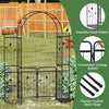 Lucktree 87'' Metal Garden Arbor with Lockable Gate and Planter Shelves