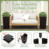 Lucktree Set of 2 Outdoor Wicker Flower Pot, 23 Inch Tall Planters with Drainage Hole, Self-Watering Tray
