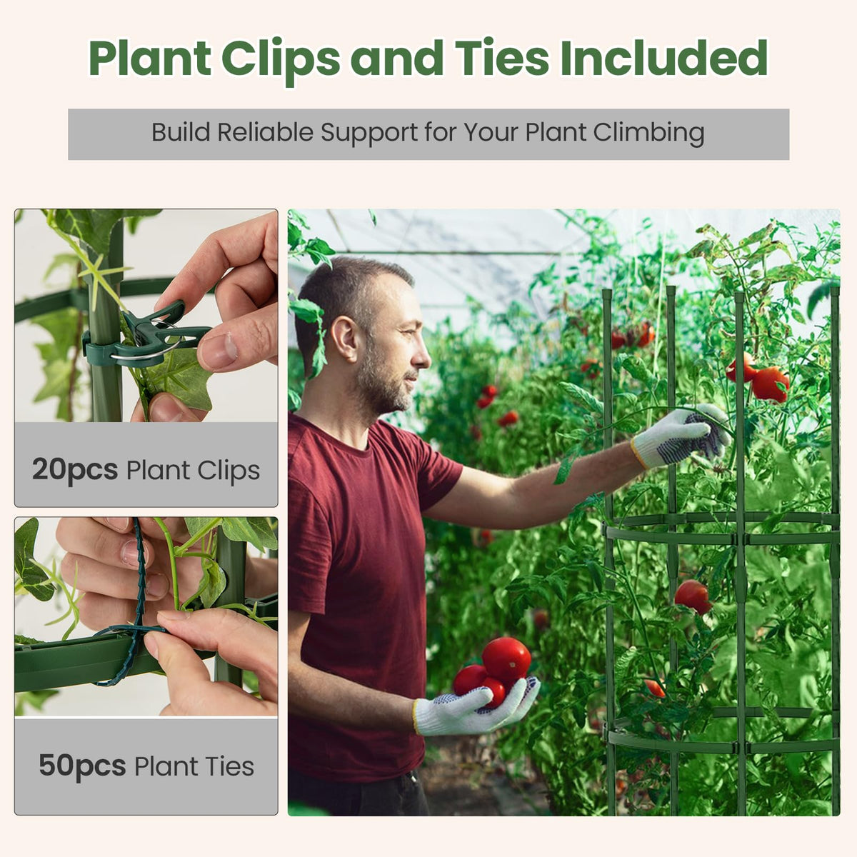 Lucktree 2 in 1 Round Trellis for Climbing Flower Vegetable Fruit