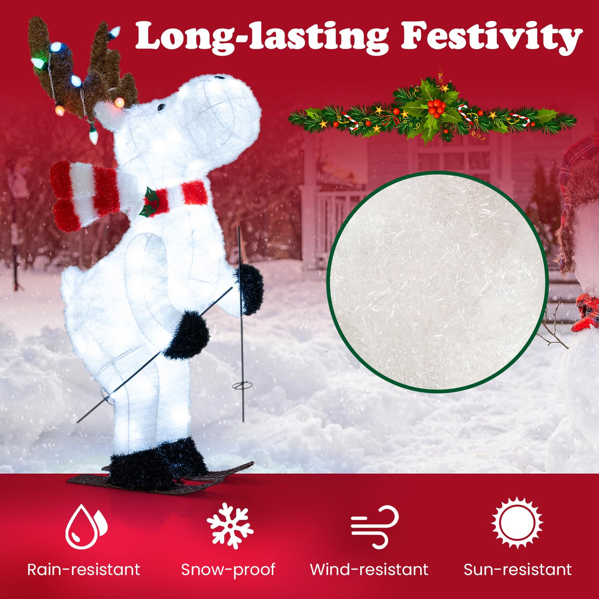 Lucktree Lighted Christmas Reindeer Decoration