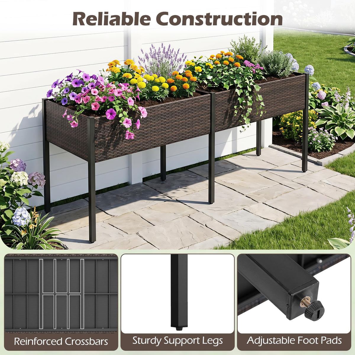 Lucktree 6 x 2 FT Raised Garden Bed with Legs