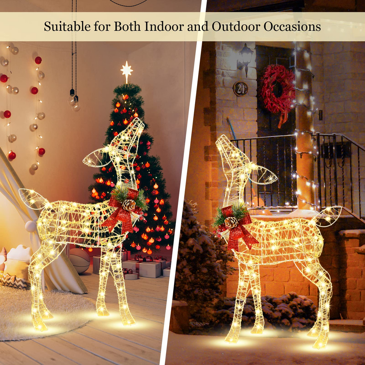 Lucktree Lighted Christmas Reindeer