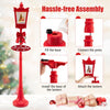 Lucktree 8 ft Musical Christmas Streetlight w/Warm White LED Lights Snowy Effects Santa Scene