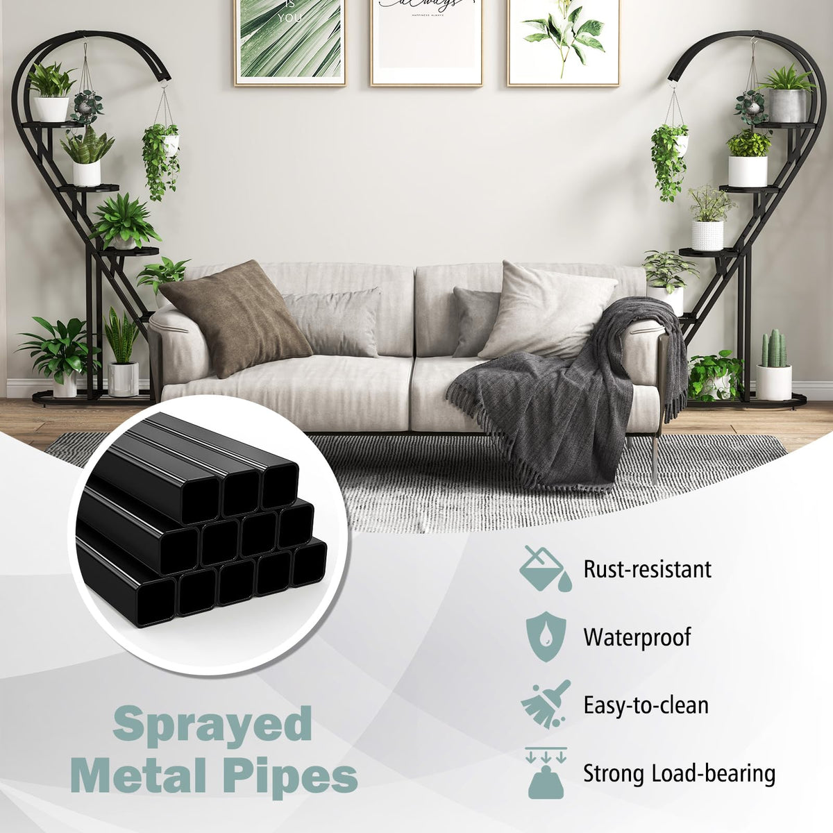Lucktree 5 Tier Metal Plant Stand Indoor