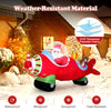 Lucktree 7.2 Ft Animated Inflatable Santa on Plane Pre-lit Blow up Yard Decoration