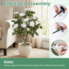 Lucktree 31.5” 2 Pack Artificial Rose Flower Trees with Spikes & 18 White Flowers
