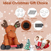Lucktree 8.5 FT Tall Multi-Color Lighted Xmas Inflatable Reindeer Sitting on The Ground
