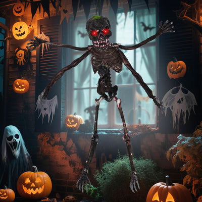 Lucktree 6 FT Animated Halloween Decoration Hanging Zombie Sound-Activated Skeleton Decoration