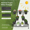 Lucktree Rolling Raised Garden Bed w/ 7 Planter Boxes, Storage Baskets, Drainage Holes