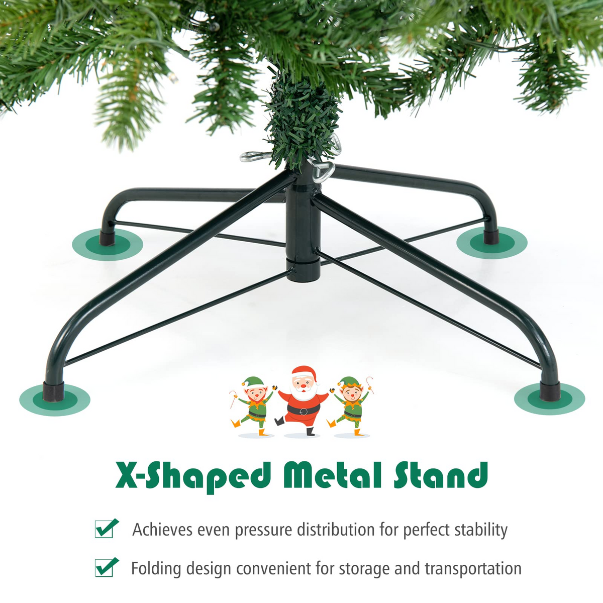 Lucktree 6ft / 7ft Pre-Lit Pencil Christmas Tree, Hinged Artificial Slim Tree with 648 PVC PE Branch Tips - LucktreeUS