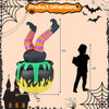 Lucktree 6 FT Animated Halloween Lighted Inflatable Kicking Witch