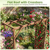 Lucktree 87in Tall Wooden Garden Arbor with Planter Boxes & Hanging Roof
