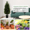 Lucktree 3FT Artificial Topiary Cedar Tree, Faux Potted Plants Artificial Cypress Tree with Cement Plastic Pot