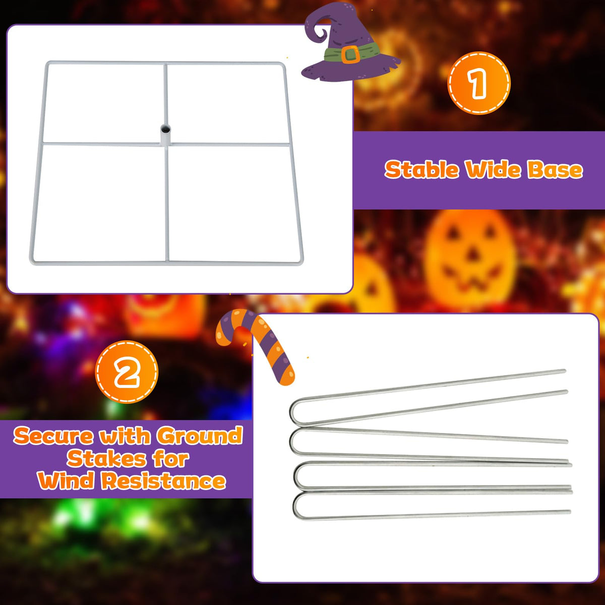 Lucktree 3.4 Ft Halloween Decorations, Light up Stacked Pumpkins with 150 LED Lights