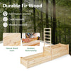 Lucktree Raised Garden Bed with Trellis, Set of 2 Wood Shallow & Deep Planter Box for Climbing Plants