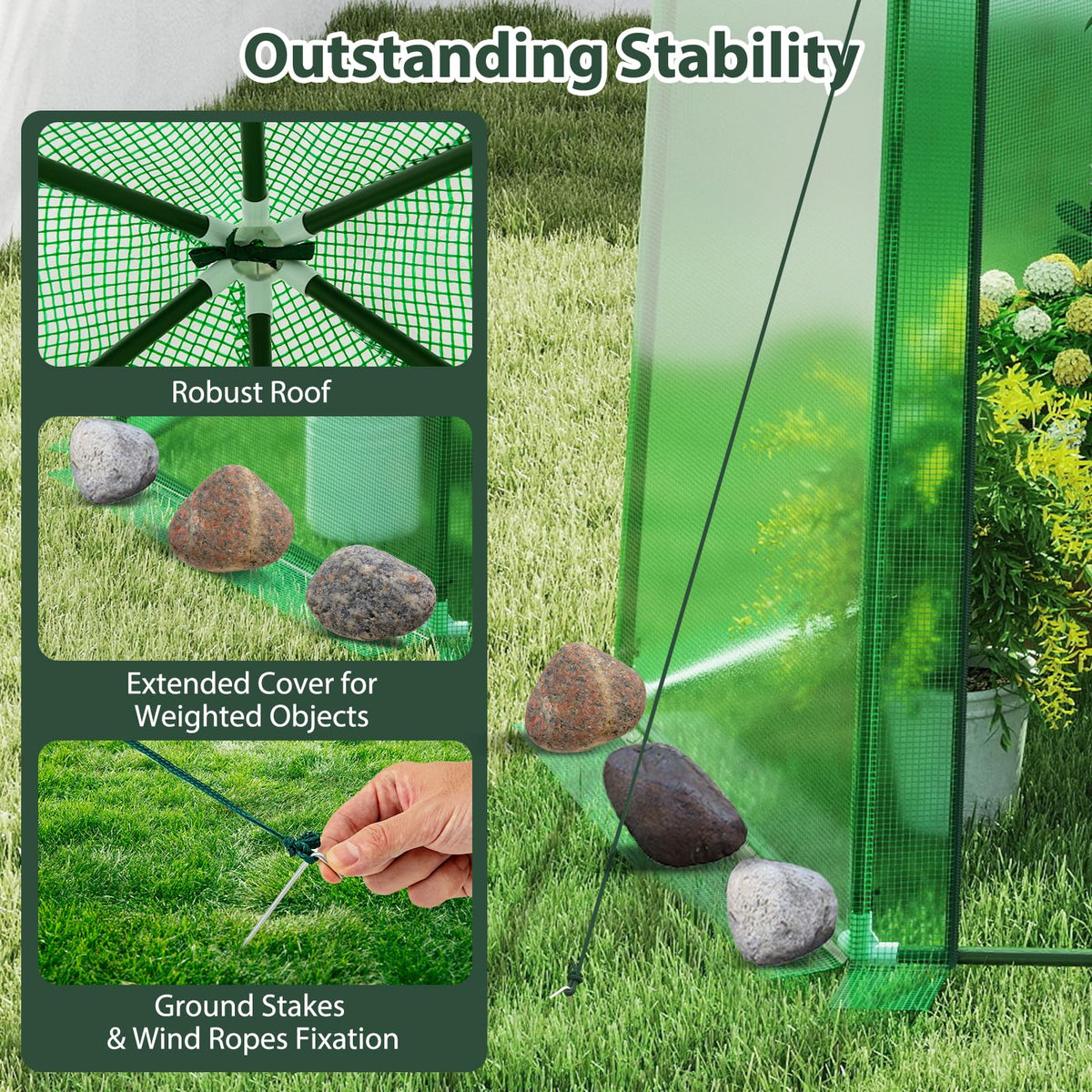 Lucktree 6.5 x 5.7 x 6.3 FT Greenhouse Portable Walk in Outdoor Hot House Tent