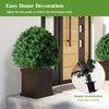 Lucktree 28 Inches Artificial Boxwood Topiary Ball Tree Set Sun-Protective Fake Shrub Plants