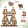 Lucktree Wood Plant Stand, 5-Tier 10 Potted Trapezoid Plant Holder Rack for Multiple Plants