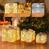 Lucktree Set of 3 Christmas Lighted Gift Boxes, 90 LED Light up Present Boxes with Bows
