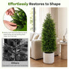 Lucktree 4 FT Artificial Faux Cedar Cypress Plants in Cement-Filled Pots Set of 2