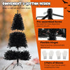Lucktree 6/7/8 FT Pre-Lit Black Halloween Tree, Artificial Hinged Christmas Tree with 280/380/500 Orange & Purple LED Lights