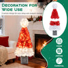 Lucktree 4 FT Pre-Lit Christmas Tree for Entrances, Artificial Potted Santa Hat Xmas Tree with 300 Branch Tips