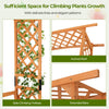 Lucktree Garden Arch Trellis with Bench - 63''W x 79''H Wooden Arbor with 2-Person Outdoor Bench