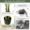 Lucktree 4ft Artificial Monstera Deliciosa Plant, 2 Pack Tall Fake Tropical Palm Tree in Pot with 10 Decorative Split Leaves