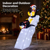 Lucktree 4 FT Lighted Christmas Penguin Slide Scene Decoration