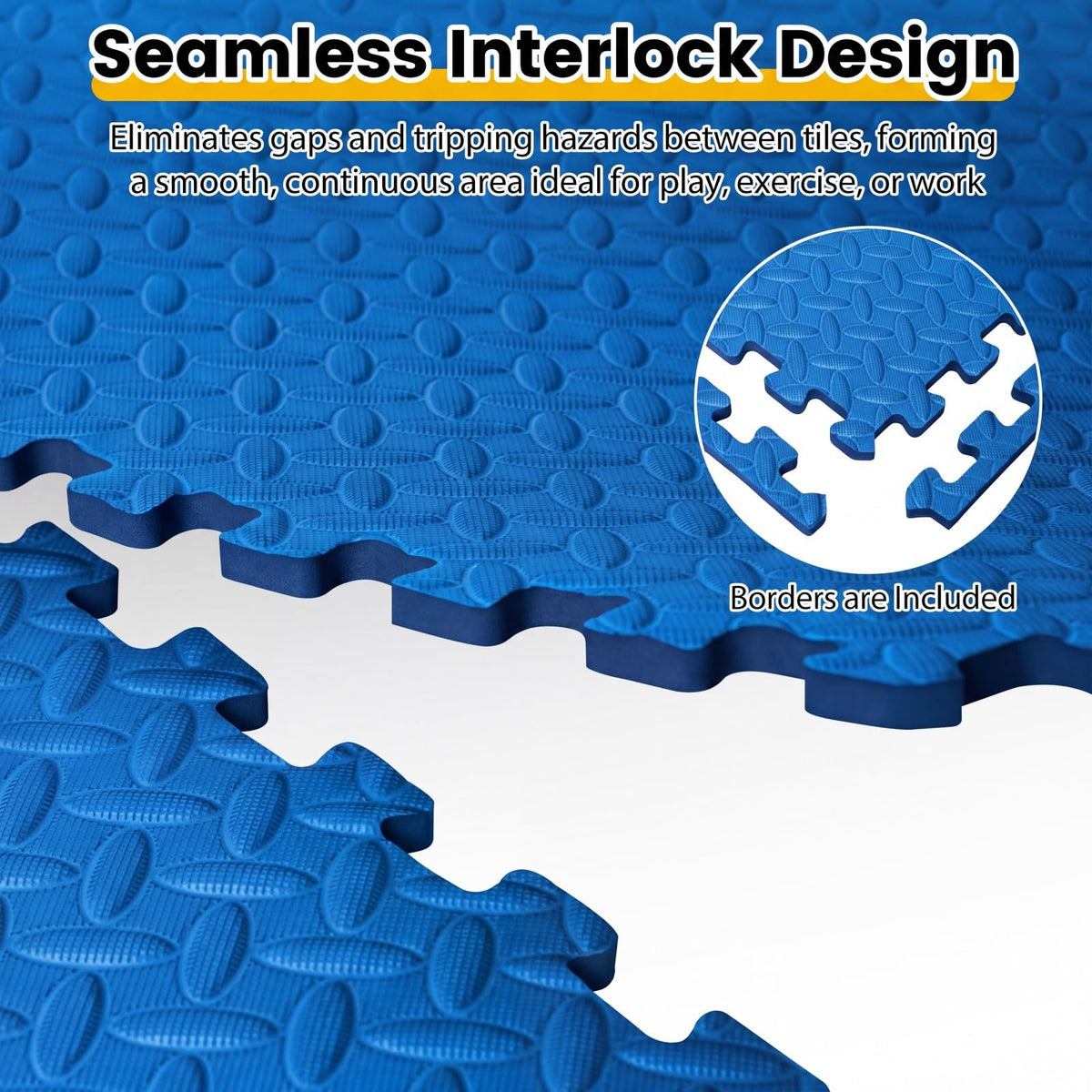 Lucktree 12/24/36/48 Tiles Exercise Flooring Mats with Border