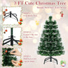 Lucktree 3 FT Pre-Lit Fiber Optic Christmas Tree with Slow-Flashing Multicolored Optical Fibers