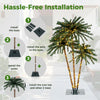 Lucktree Pre-Lit Artificial Christmas Tree, 4/5/6 FT Triple Coconut Plam Trees with Metal Base