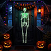 Lucktree 63" Life-Size Posable Skeleton with Green LED Lights Halloween Lighted Skeleton Decoration
