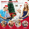 Lucktree 7ft Pre-Lit Fiber Optic Christmas Tree, Artificial Lighted Xmas Tree with 48 Warm-White Shape-Adjustable Star String Lights