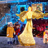 Lucktree 5.2 FT Christmas Lighted Angel, Pre-Lit Winged Holiday Figure Angel with180 Warm White LED Lights