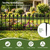 Lucktree No Dig Decorative Metal Garden Fence with Fleur-de-Lis Finials