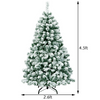 Lucktree 4.5ft / 6 ft / 7.5ft Artificial Snow Flocked Christmas Tree, Pre-Lit Snowy Hinged Xmas Tree with Led Lights and Metal Stand - LucktreeUS