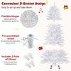 Lucktree 7ft Pre-Lit White Christmas Tree with Wheels & 900 Warm White LED Lights