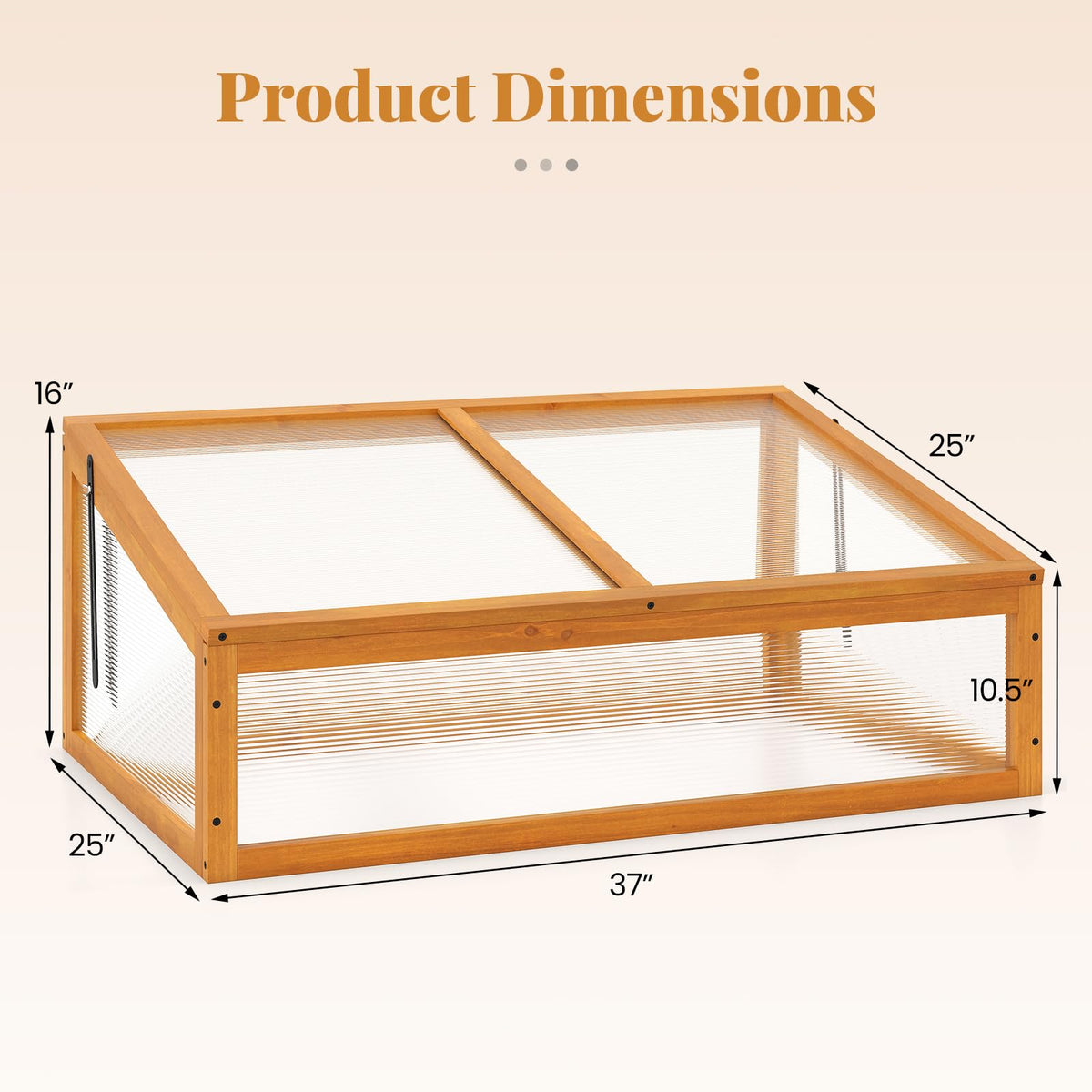 Lucktree Portable Raised Planter Bed Protection with Transparent Flip-top Roof