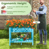 Lucktree HIPS Raised Garden Bed, Elevated Planter Box w/Legs, Storage Shelf, Drain Holes