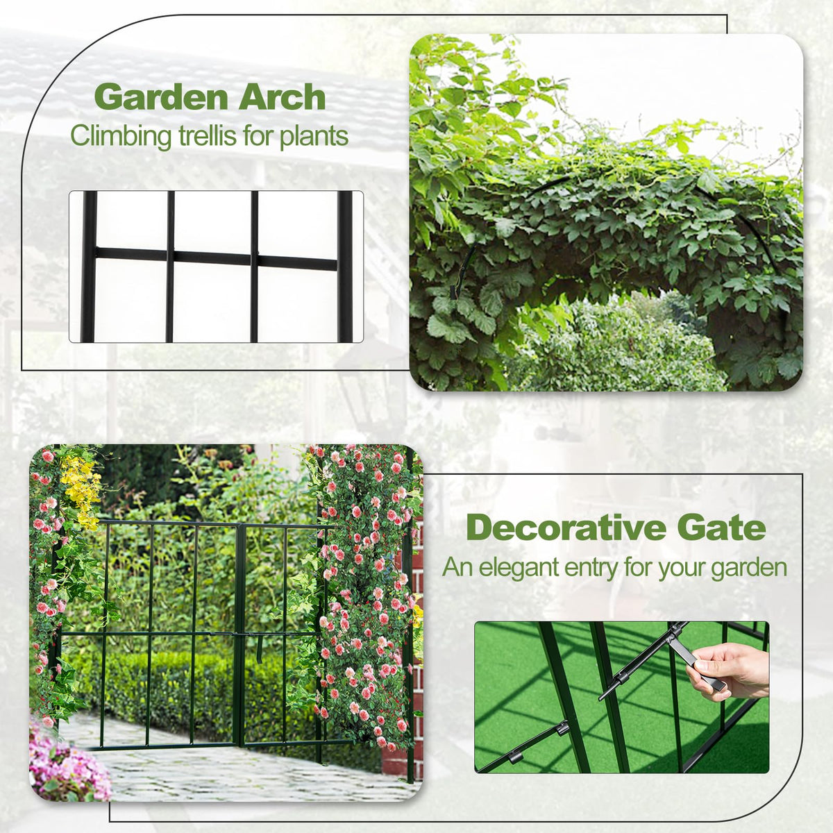 Lucktree 7.5Ft Garden Arbor with Gate