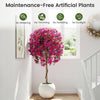 Lucktree 2 Pack Artificial Azalea Trees with Vivid Blooming Flowers for Indoor Outdoor Decor