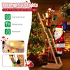 Lucktree 5.5 FT Lighted Reindeer & Santa Claus on Ladder